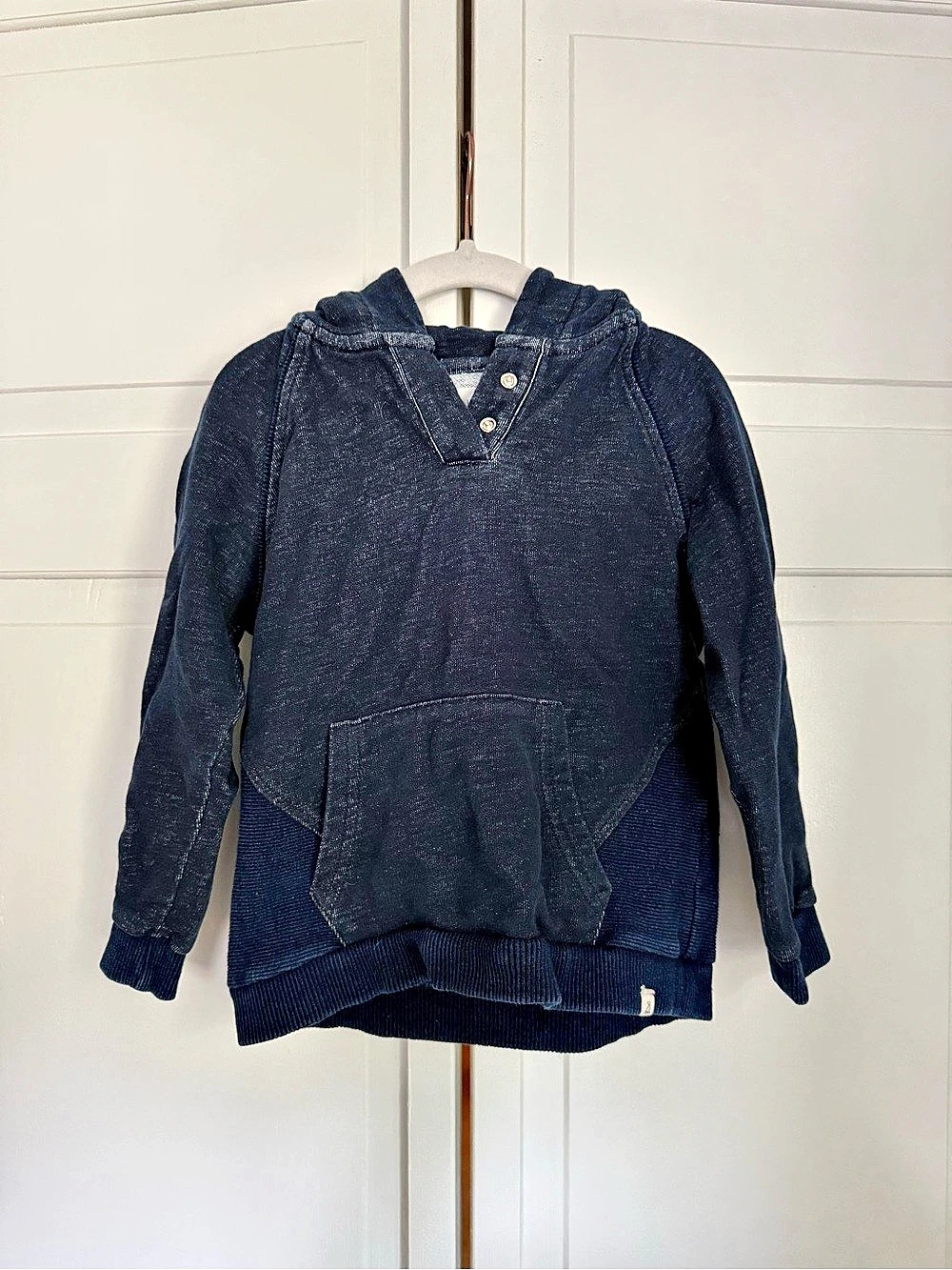 Me & Henry Boys James Henley Hoodie Navy Blue Size 4Y